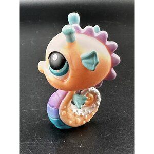 Littlest Pet Shop Peach Seahorse 142 LPS Authentic Teal Eyes G1 Portable Pets 06